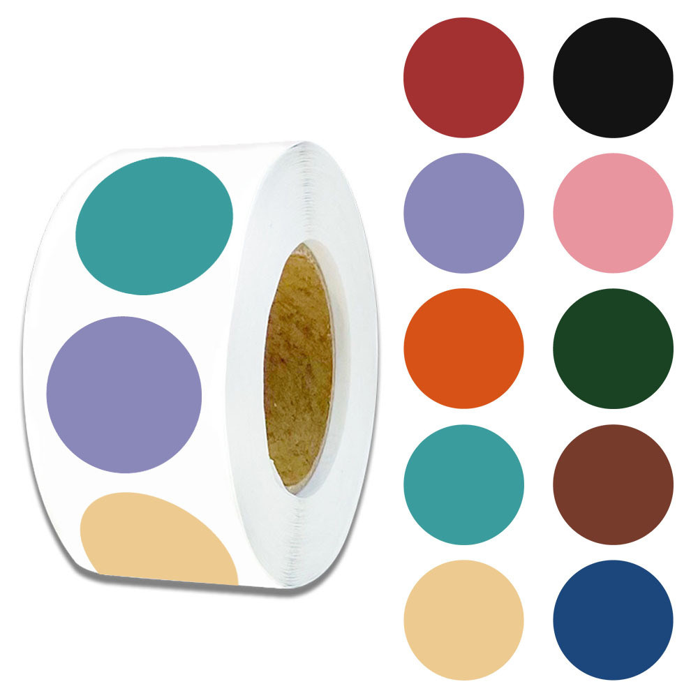 500 pcs 10 images Round Dots in Different Colors Stickers Roll/Stickers ...