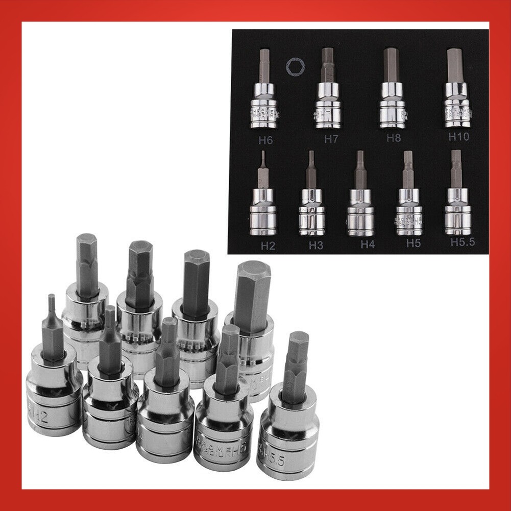 [BTSL] 9pcs/set Allen Key Sockets Hex Bit Socket Set 3/8" Drive & Drill ...