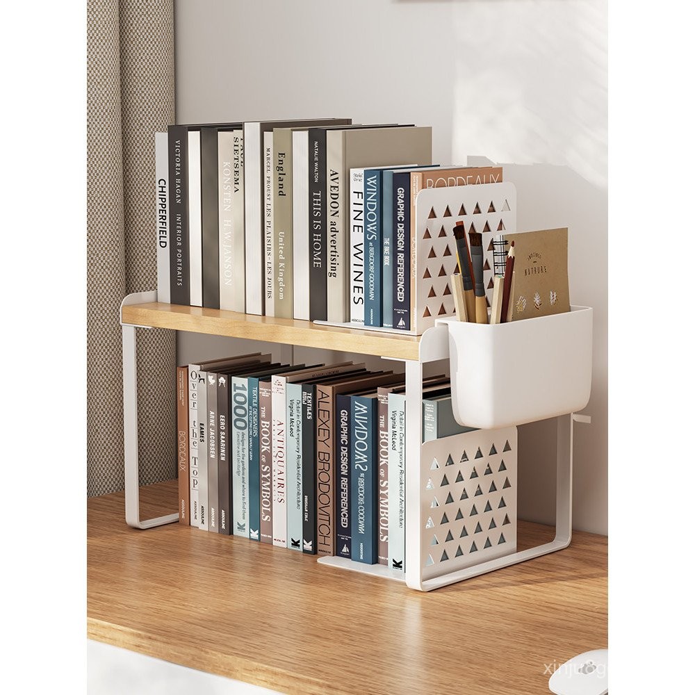 Desktop Shelf Bookshelf Student Desk Storage Rack Office Desk Organizer ...