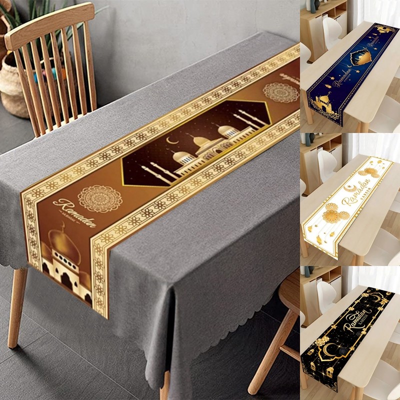 RAYA 2025 Table Runner Star Ramadan Star Moon Castle Table Cloth Eid ...