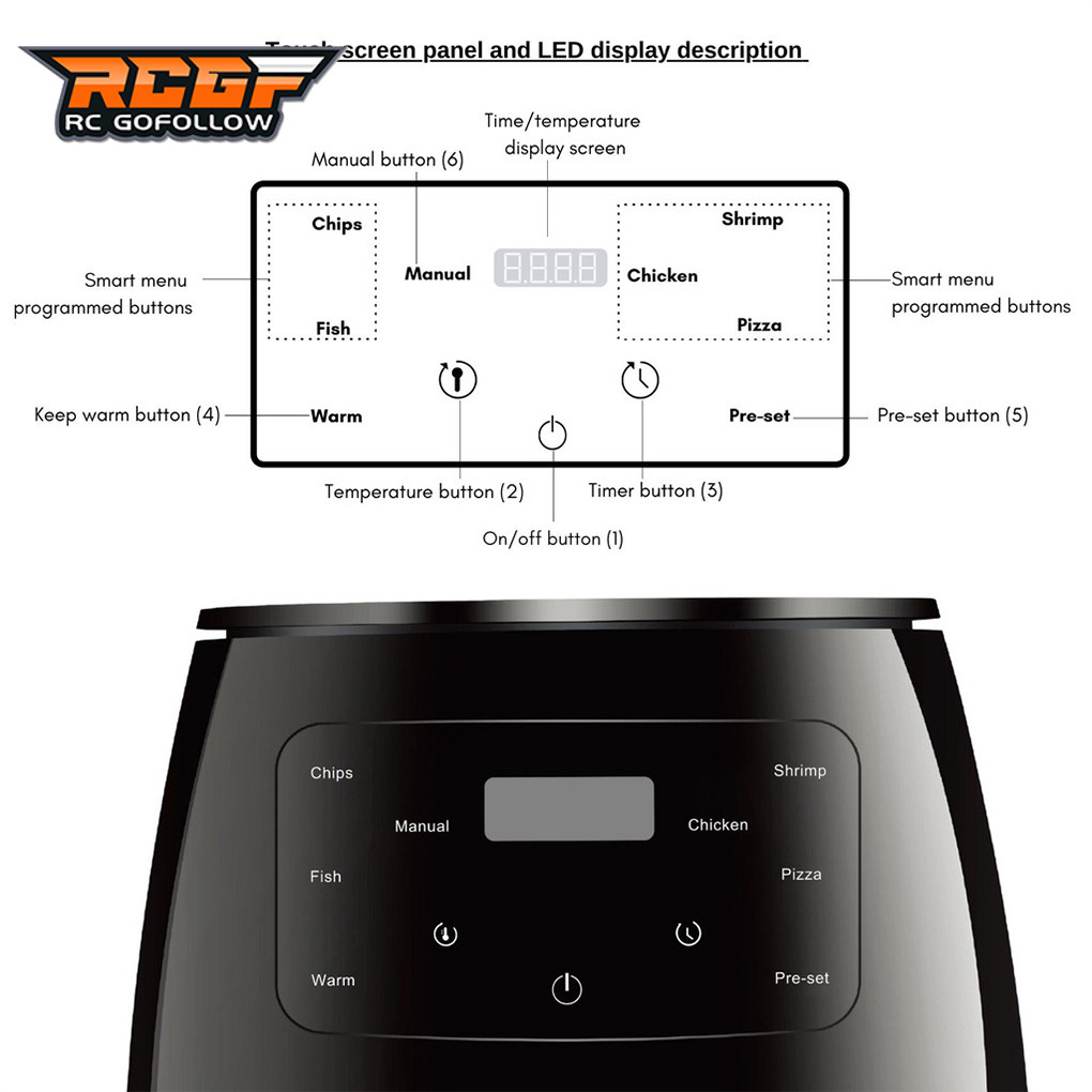 Digital Air Fryer Featuring Hot Air Circulation Heating Method Making ...