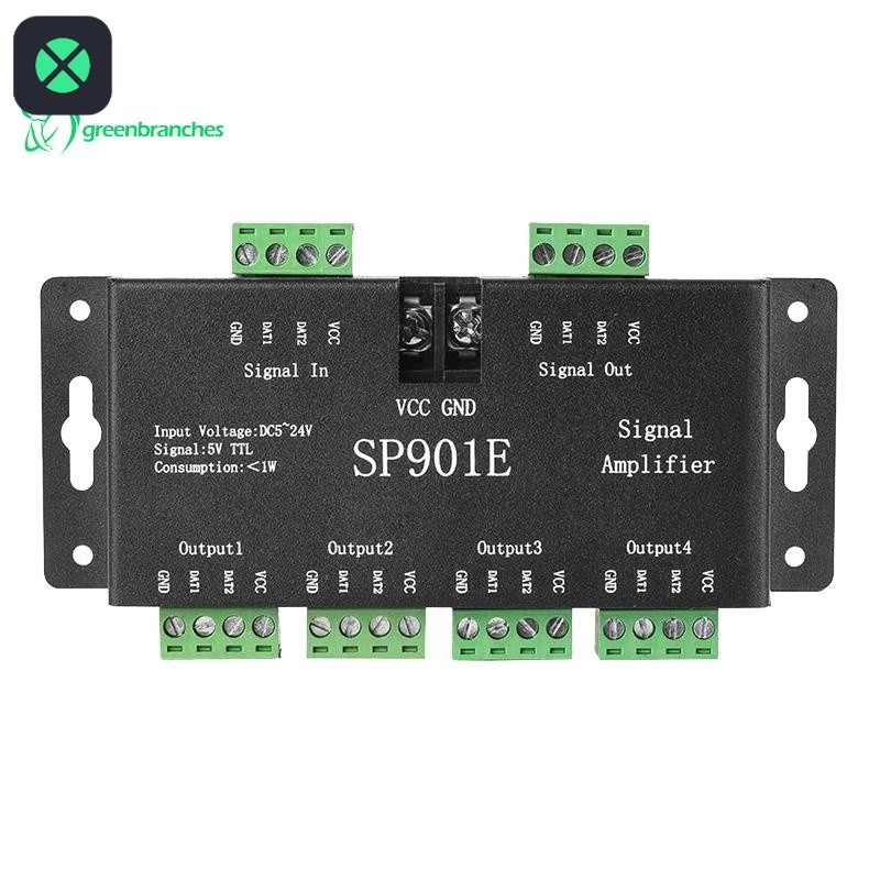 1F SP901E LED Pixel SPI Signal Amplifier Repeater Addressable LED Strip ...