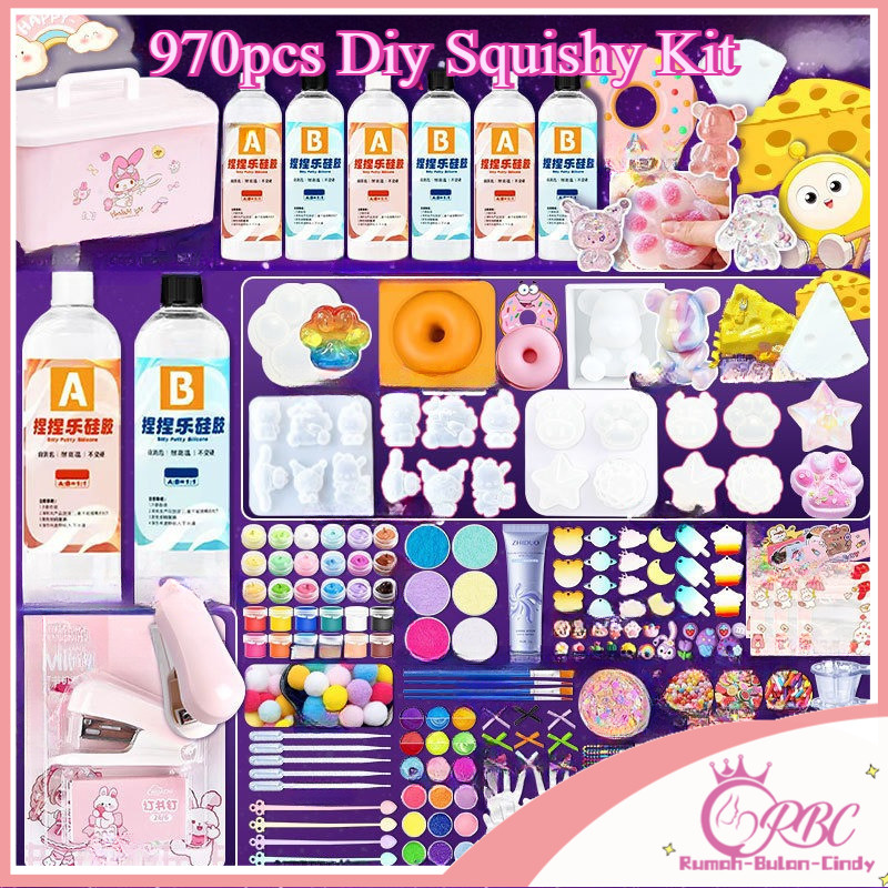 LOKAL GANTUNGAN [Local Seller] 970 Pcs DIY Squishy Kit / Silicone ...