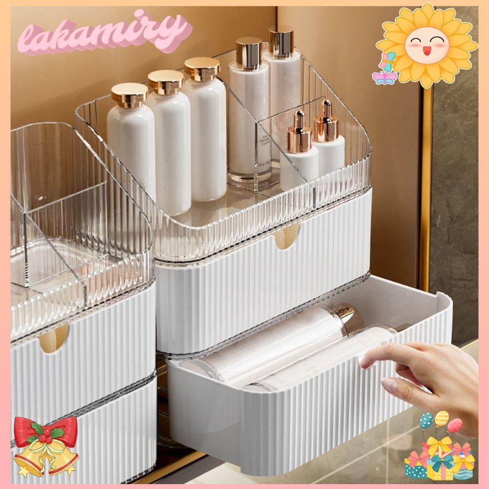 LAKAMIRY Storage Box, Multi Functional Drawer Style Cosmetics Storage ...