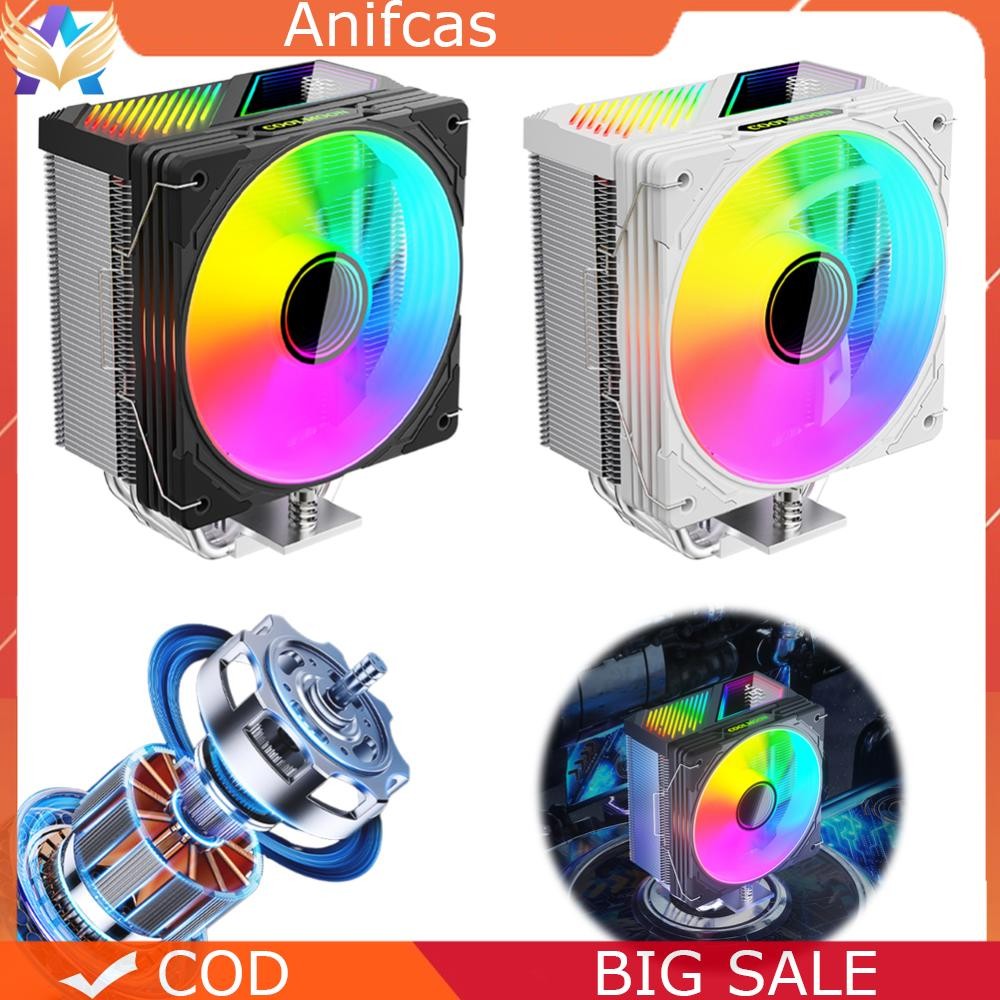 CPU Air Cooler 6 Copper Heat Pipes ARGB PWM Cooling Fan 1800RPM Speed ...