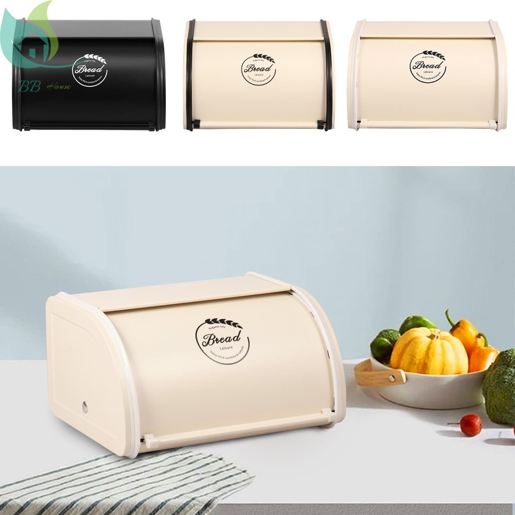 Metal Bread Box with Lid Vintage Bread Bin Bread Holder Box Bread Box ...