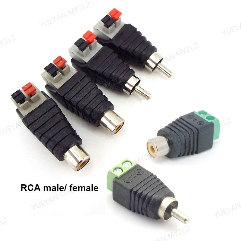 Audio RCA male female Adapter Speaker Connector Terminal Wire A/V Cable ...