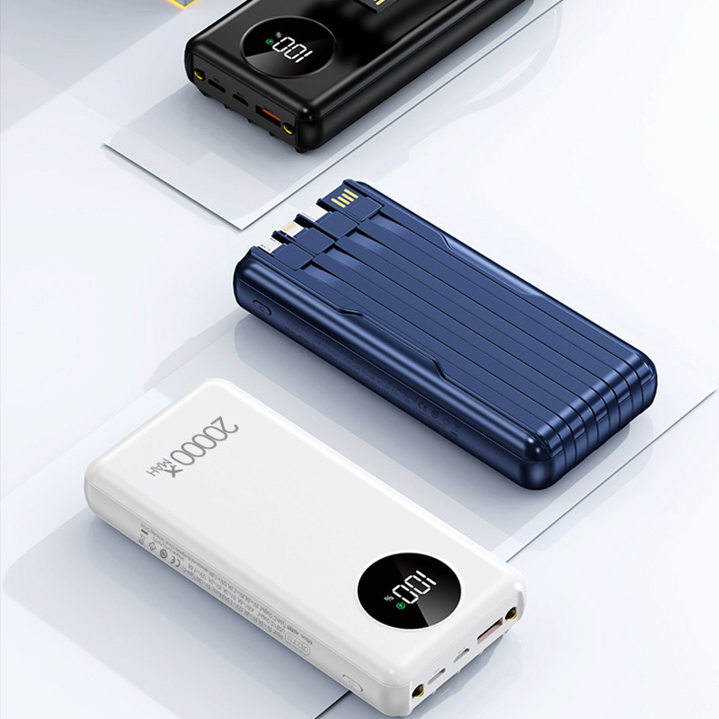 Fast Charge PD 120W Powerbank 20000mAh Power Bank Built in 4 Cables 