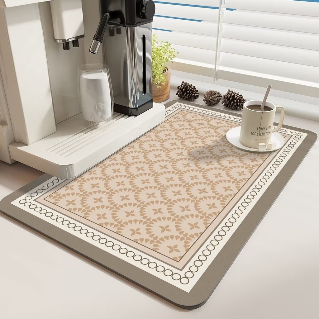Coffee Machine Absorbent Mat Kitchen Dishes Bar Drain Mat Water Cup Dry ...