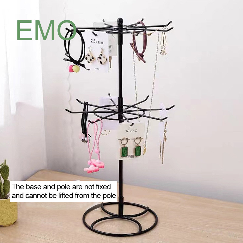 Rotating Jewelry Display Rack Hanging Headdress Necklace Bracelet Rings ...