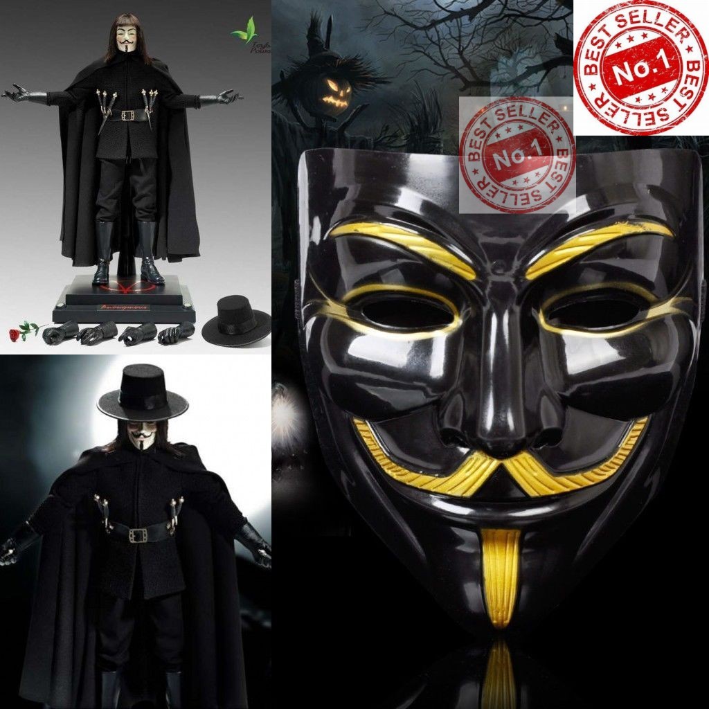 MC#Vendetta Mask Anonymous Guy Fawkes Fancy Dress Fancy Costume cosplay ...