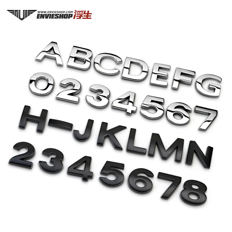 -Car English Letter Metal Car Logo Trunk Sticker Number Label Tail ...