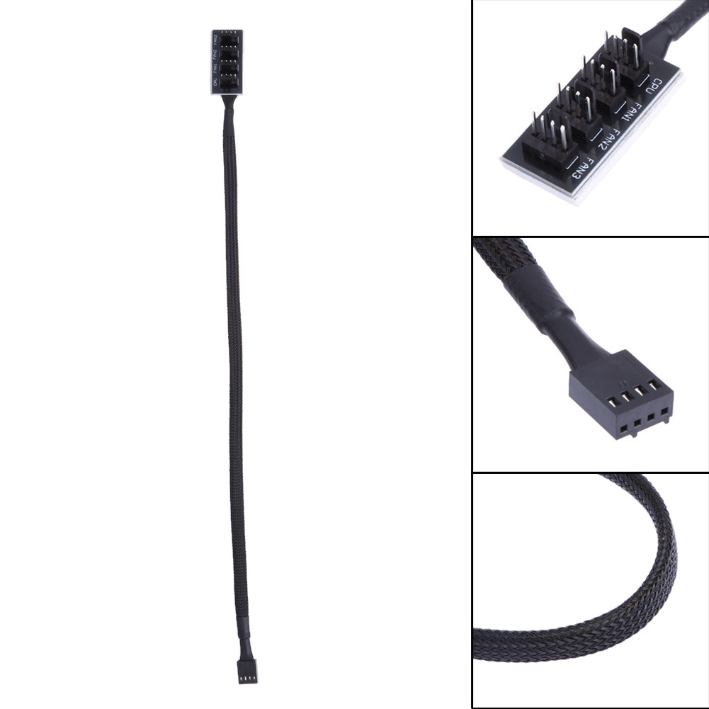 5# Host Case PC Cooler Cooling Fan Power Cable 1 Female to 4 Male 4Pin ...