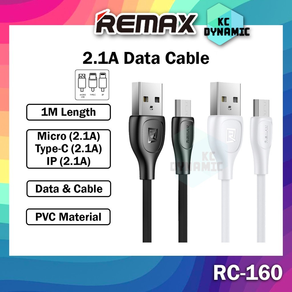 Remax RC-160 2.1A Data Cable Charging Cable Micro IP Type-C USB Cable ...