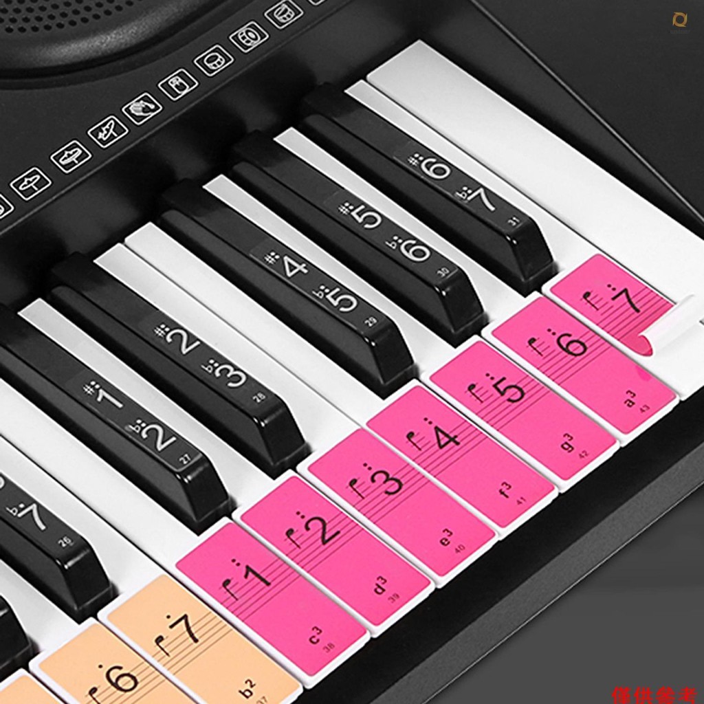 Ado)Piano Keyboard Keys Stickers for Beginners for 88/61/54 Keys Piano ...