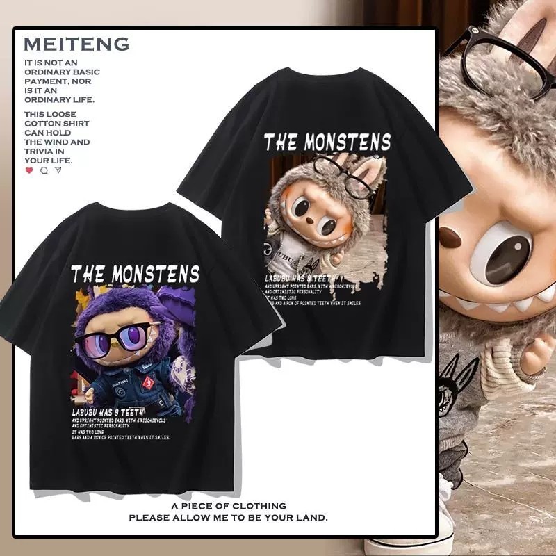 Labubu Labubu Cartoon Doll Graffiti Print Short Sleeved Men Women Sg 11134201 7ra0q