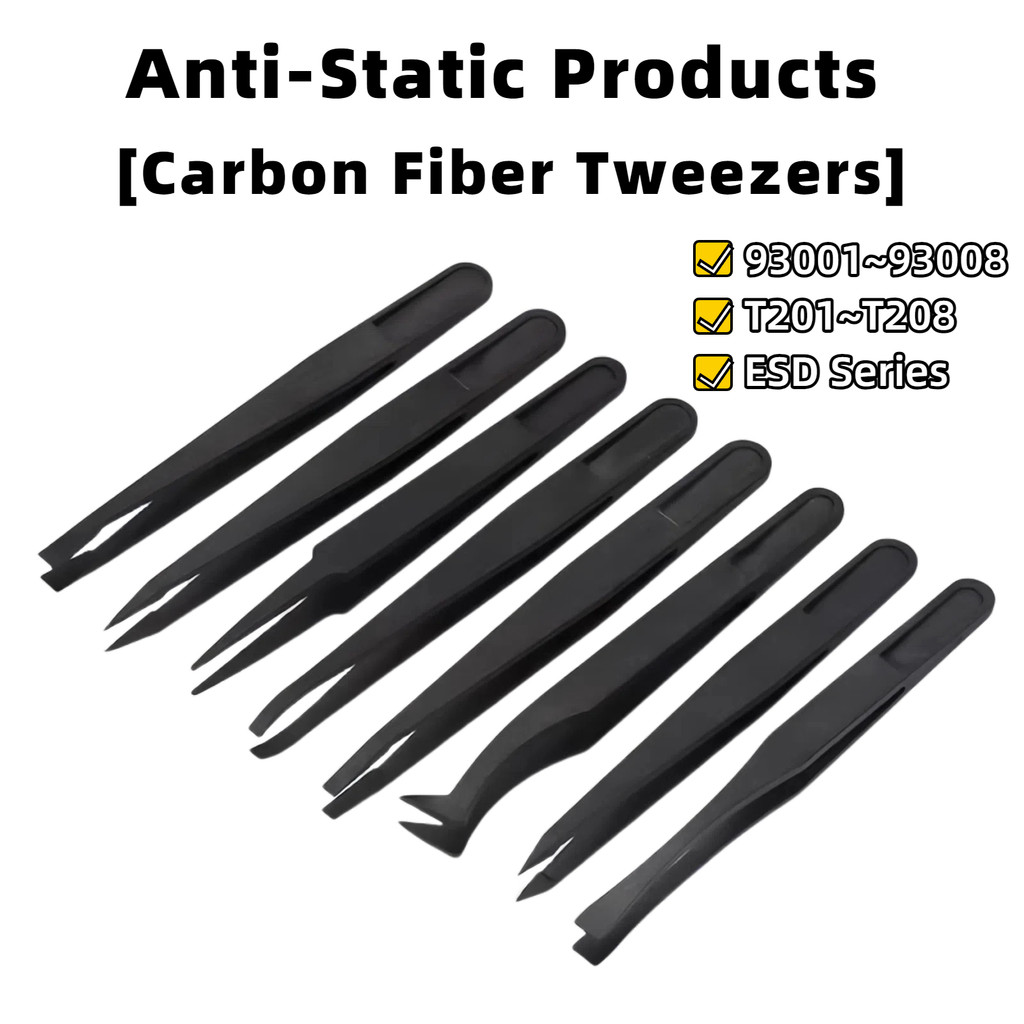 HARFINGTON 2-Piece Precision Plastic Tweezers Kit – 120mm Anti-Static Flat Round Head, 93301/93303, Heat & Acid Resistant – For Electronics, Jewelry, Lab Work & DIY