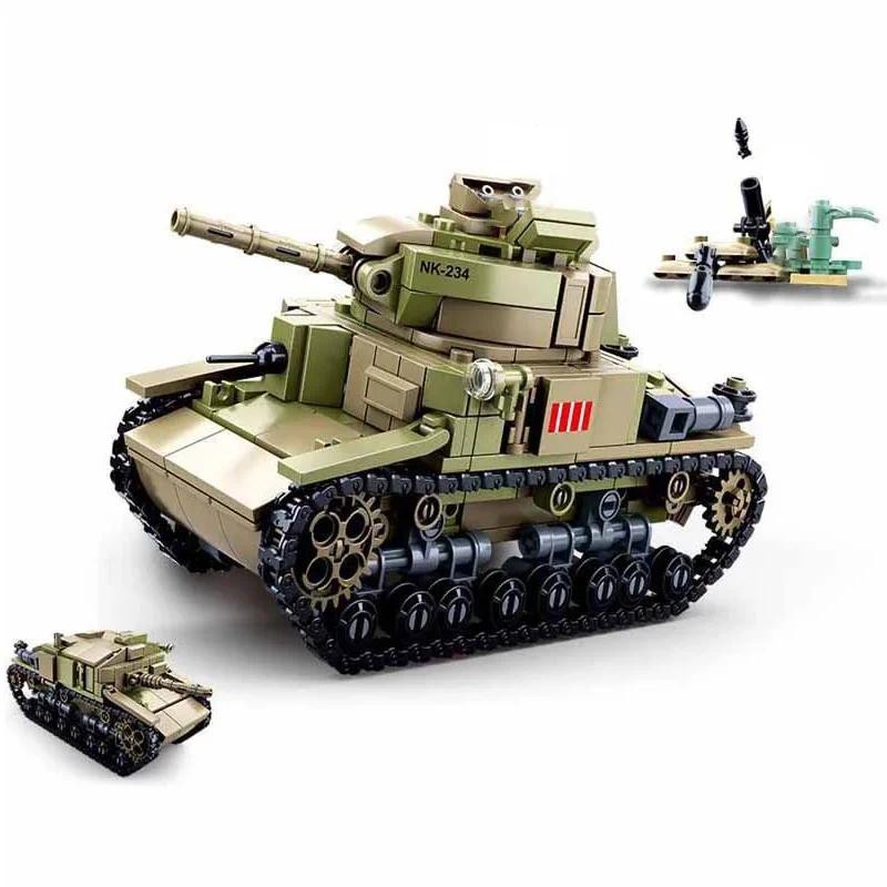 Military Battle Tank Building Blocks Set Weapon Army WW2 Soldiers ...