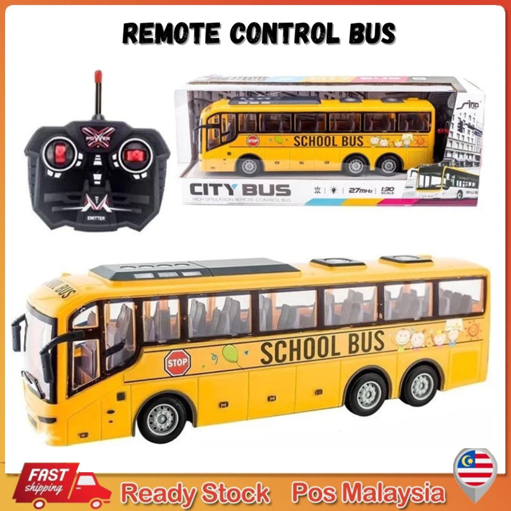 [Ready Stock] RC Bus Toys Kids Boy Girl Push Pull Large Size School Bus ...