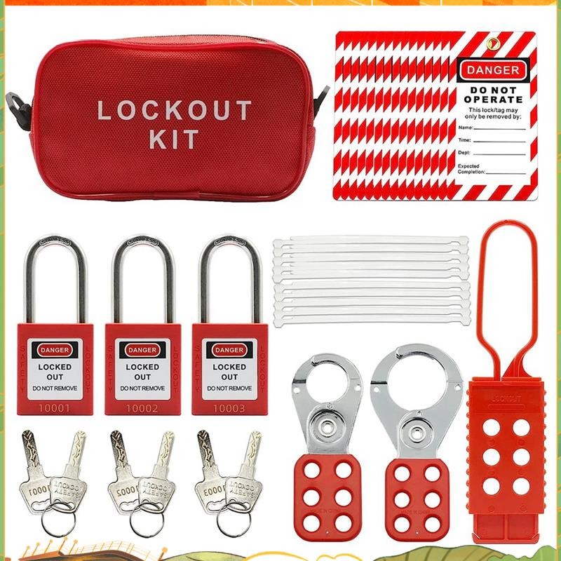 Lockout Tagout Kit Set -Lockout Tagout Tag, Nylon Tie, Nylon Storage ...