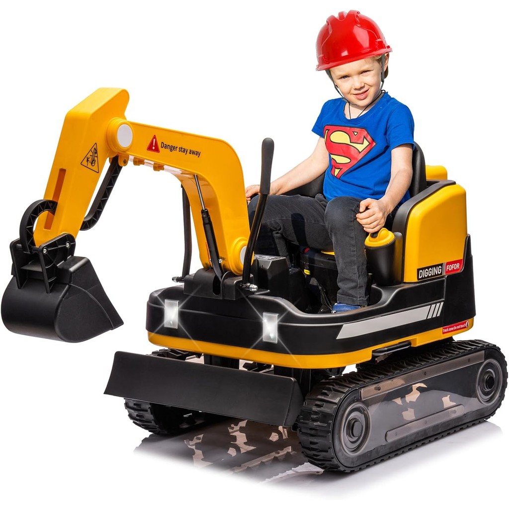 JOYLDIAS 360 Degree Rotating Ride On Excavator and Bulldozer,12V12AH ...