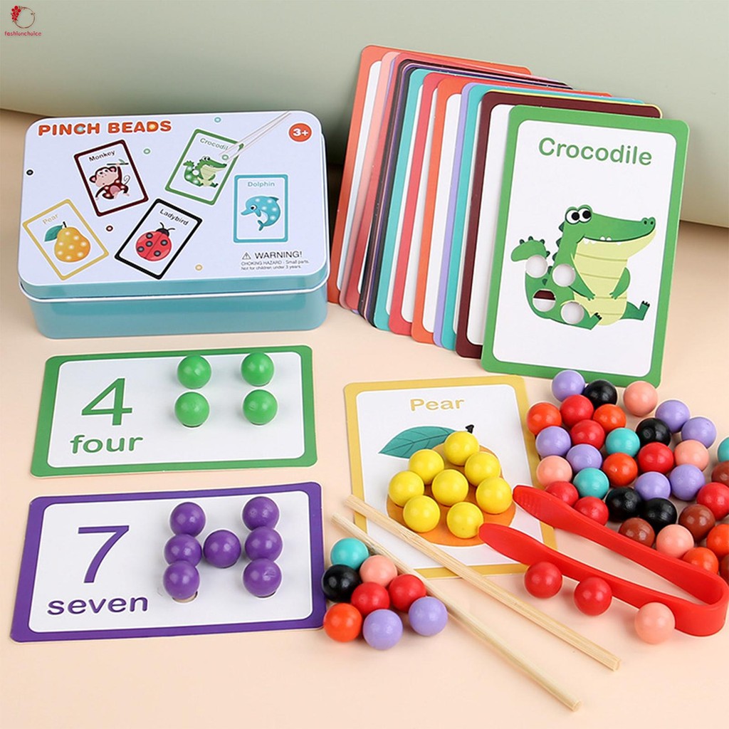 Number Cognitive Clip Bead Game Fine Motor Skill Development Preschool ...
