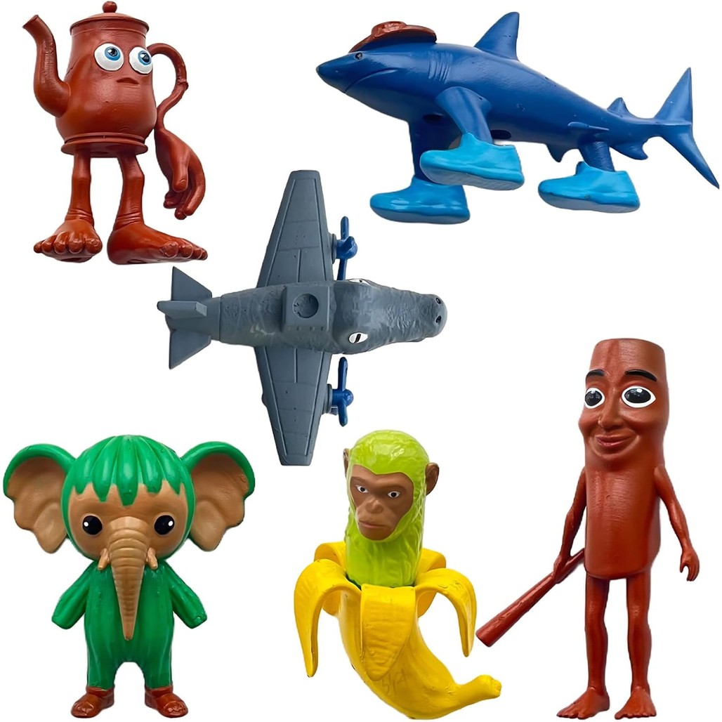 2 Pezzi Tung Tung Peluche Rosso Cervello E Squalo - Tralalero Tralala - Morbido Giocattolo Ispirato Ai Meme Italiani - Regalo Divertente Per Bambini E Adulti