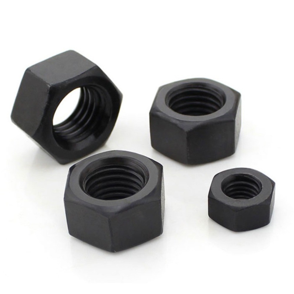 [RL] M2-M20 Black Hex Nut Carbon Steel Lock Hexagon Nuts Screw Bolt ...