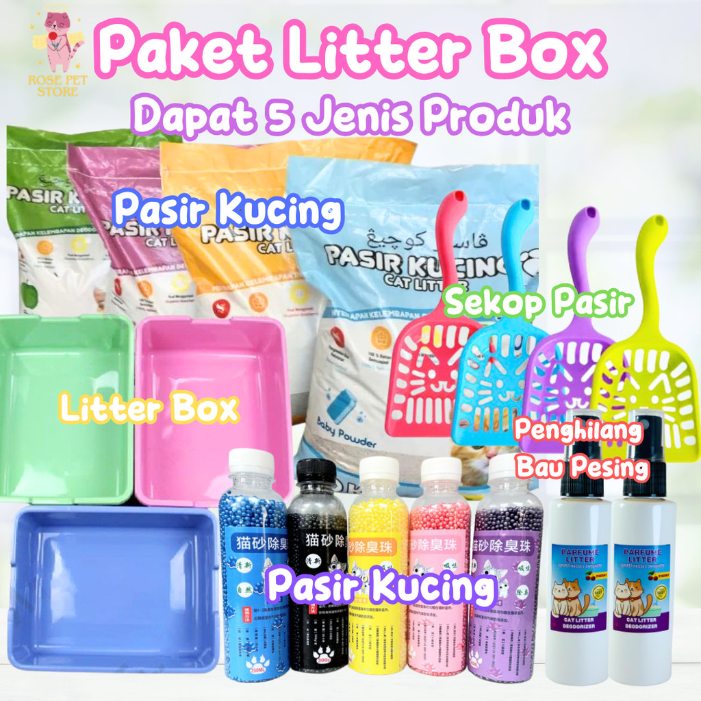 [WHOLESALE] 5 IN 1 CAT LITTER BOX PACKAGE | CAT SAND BOX + SHOVEL + CAT ...
