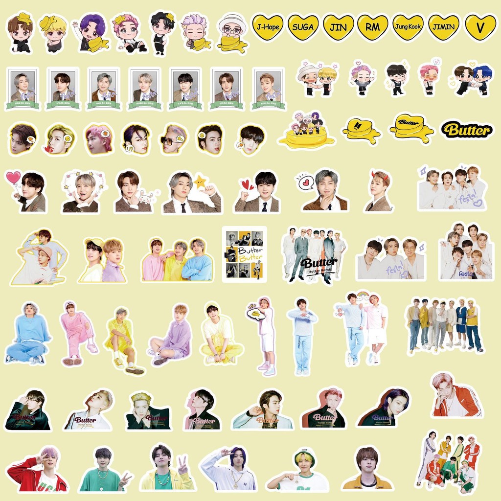 55-94pcs Proof Butter Album The Planet Take Two Photo Stickers RM Jin ...