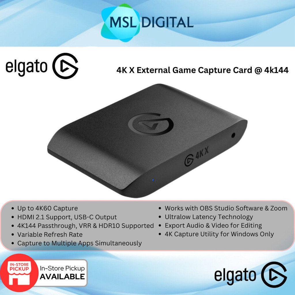 Elgato Game Capture 4K X External Game Capture Card @ 4k144 | Shopee ...