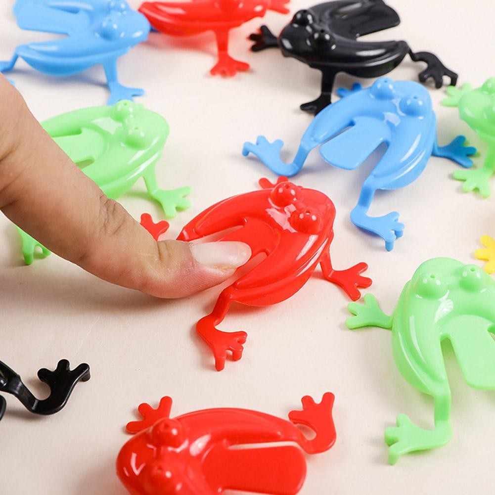 Random Color Bouncing Frog Toys Jumping Frog Children's Educational Toys Plastic Bouncing Frog ...