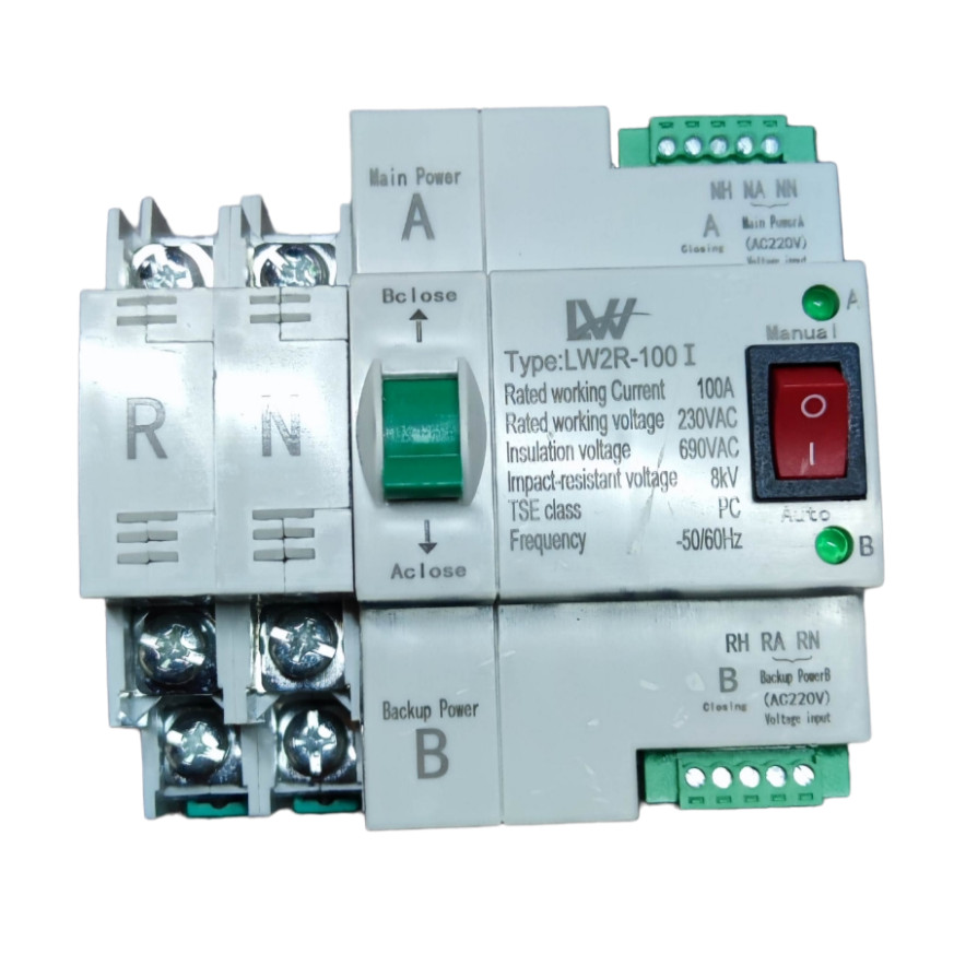 GRIPPES Automatic Transfer Switch 100A 2Pole Single Phase, ATS 100A 2P ...