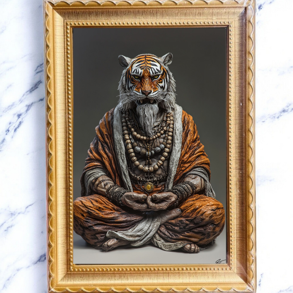 Picture Of The God Auspicious Saming Phrai A Tiger-Faced Rishi The ...