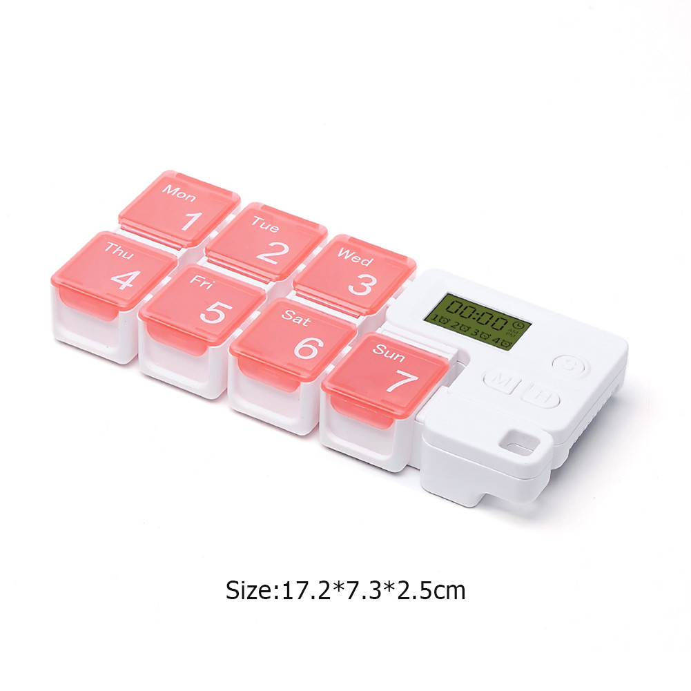 discount 7-Day Pill Organizer Box Smart Medicine Storage Timer Weekly ...