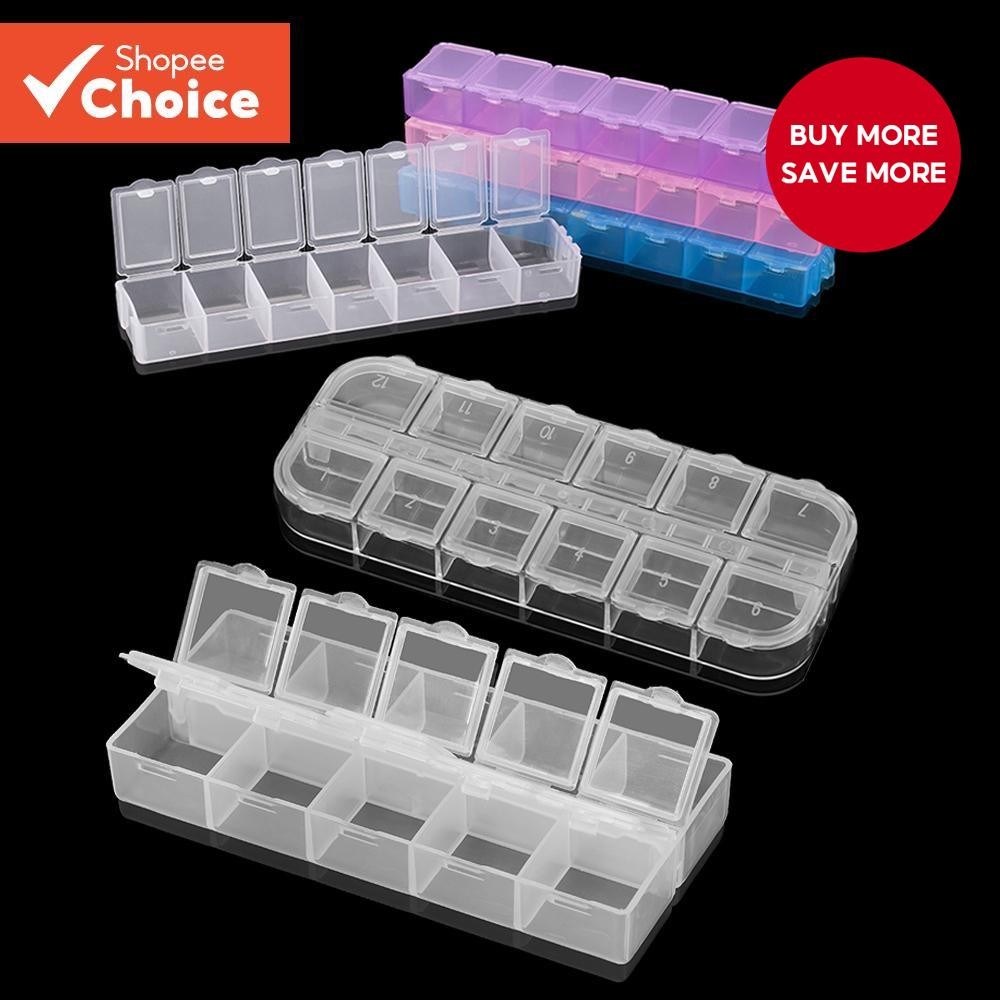 Transparent Jewelry Box - 7-12 Compartments for Accessories Storage ...
