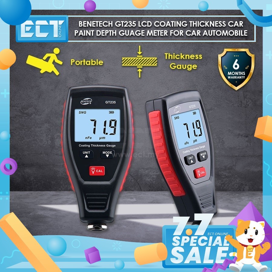Benetech GT235 LCD Coating Thickness Car Paint Depth Gauge Meter for ...