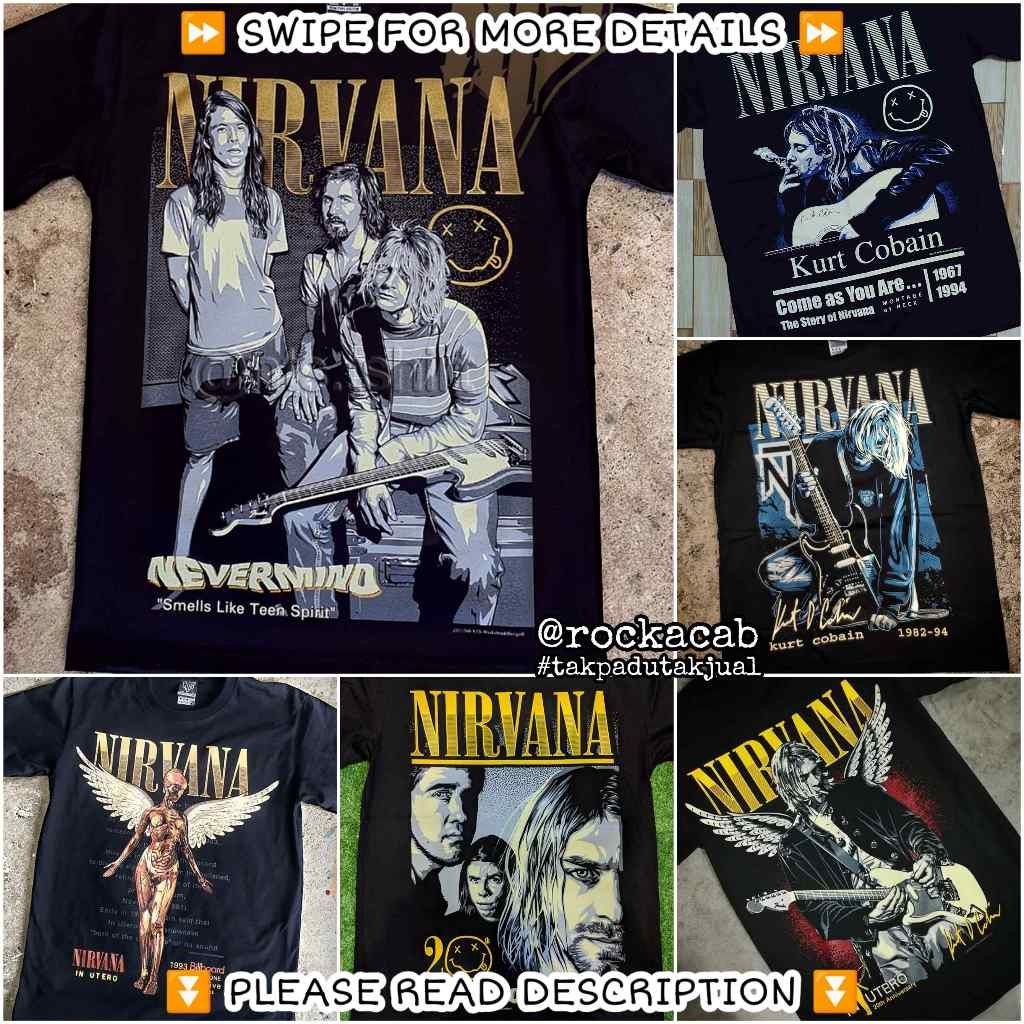 Buy Cotton Cult™ Nirvana Kurt Cobain Graphic T-Shirt – Premium Grunge Rock Aesthetic Music Tee (in, Alpha, S) Black at