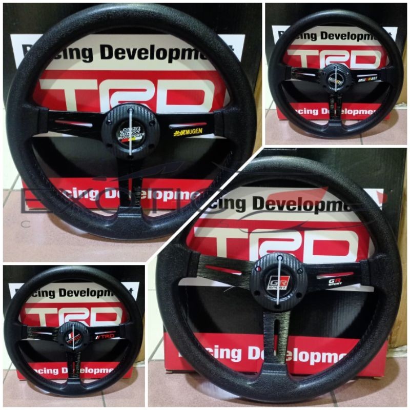 13 Inch Black Carbon Car Racing Steering Wheel Mugen/Ralliart/TRD/GR ...
