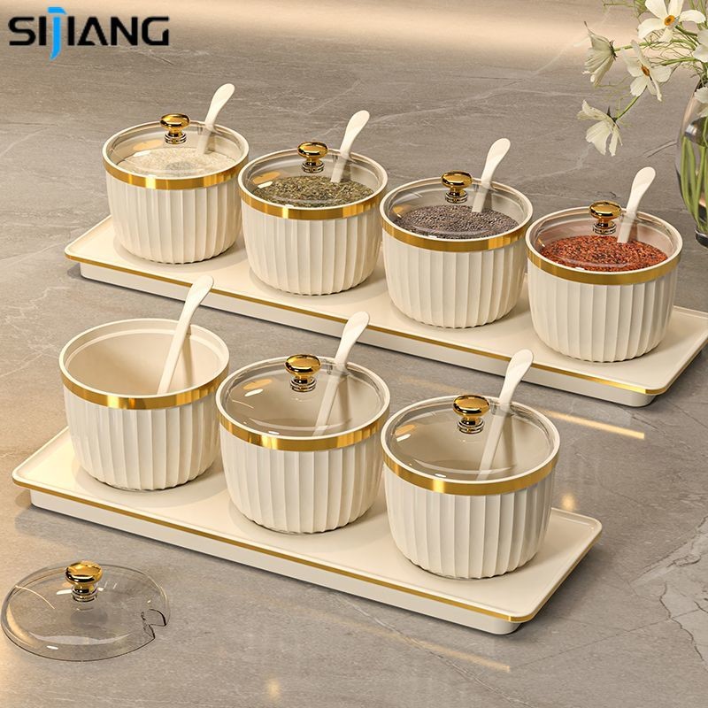 SIJIANG 3/4 in 1 Aesthetic set spice container/4IN1 spoon set kitchen ...