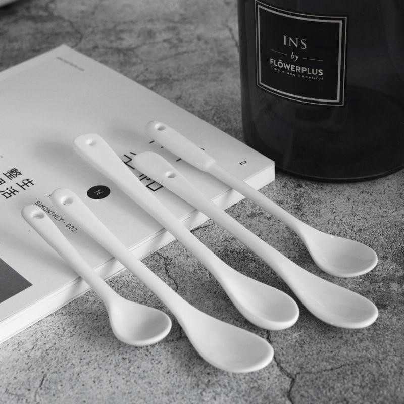 White seasoning spoon soup spoon tea spoon/ceramic tea spoon long ...