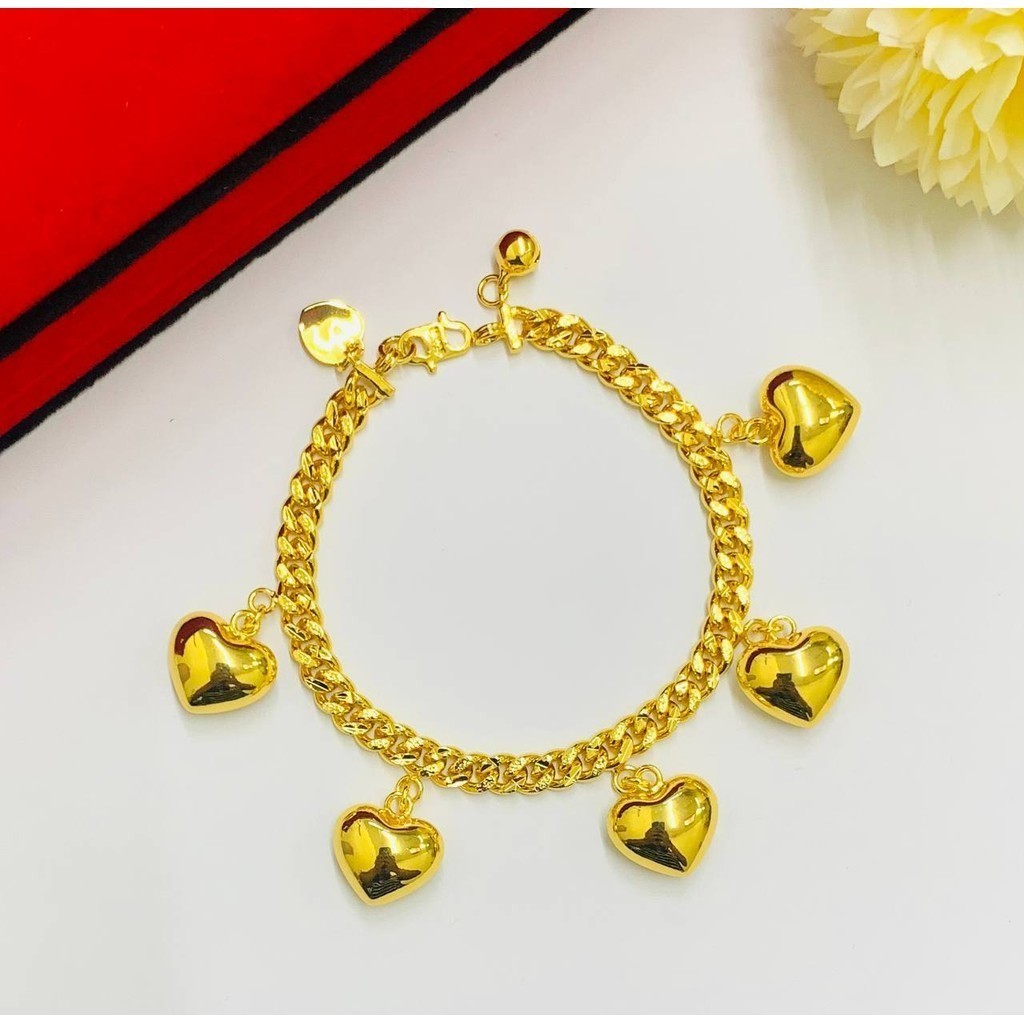 SM EMAS KOREA/BANGKOK RANTAI TANGAN LOVE GEMUK Female Daily | Shopee ...