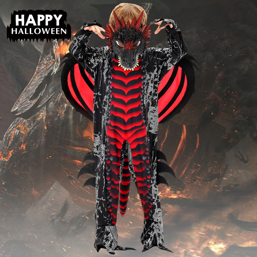 1SZX Halloween Costume Demon Dinosaur Cosplay Costume Children Horror ...