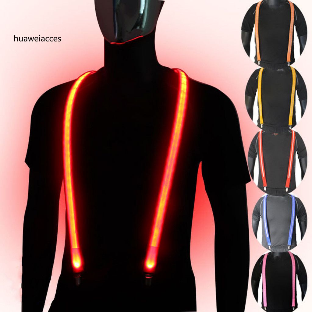 Plain Neon Coloured Trouser Braces Suspenders Retro - Adults (Neon Pink - View #2