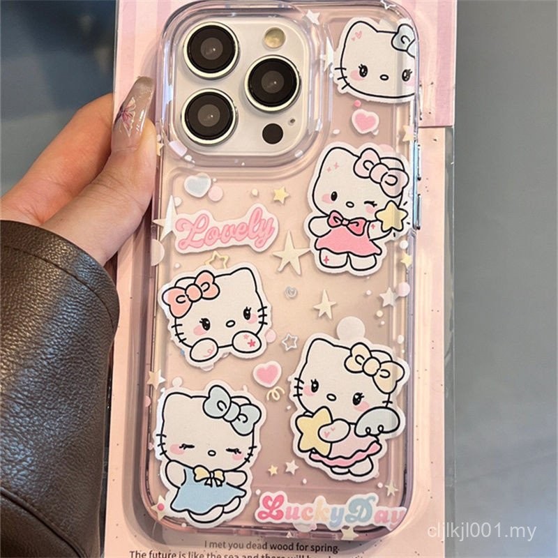 Sarung telefon Hello Kitty Apple untuk iPhone 16promax 15promax 15plus ...