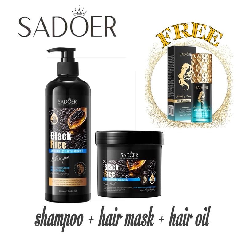 Get 1 bottle of essential oil for hair fragrance, black rice hair care ...