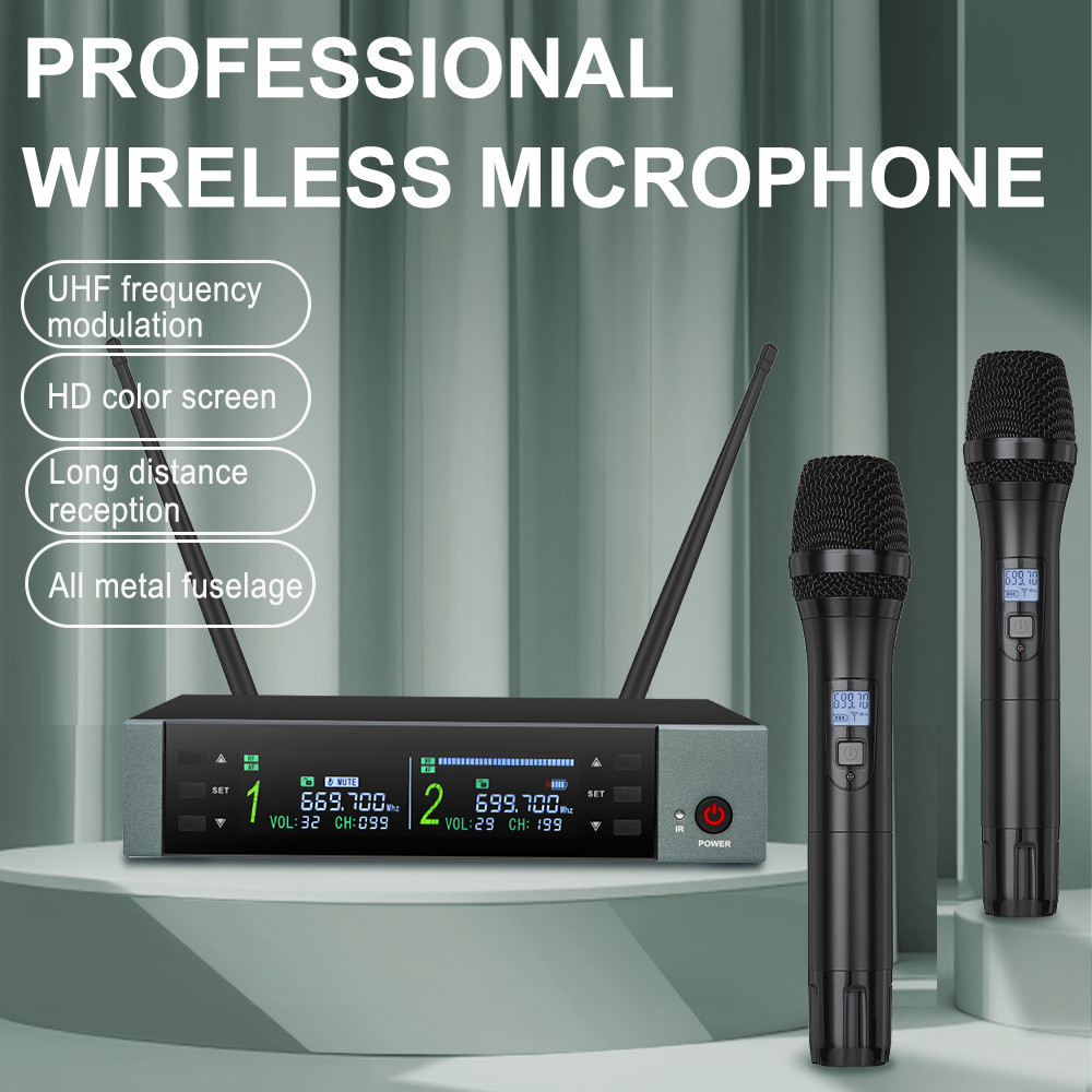 UHF Wireless Microphone Adjustable Frequency Anti-interference Long ...