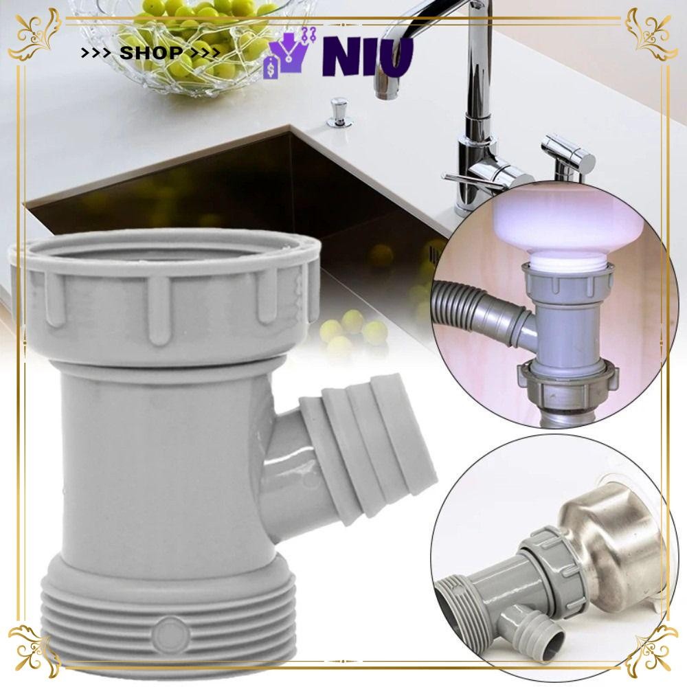 NIU 1/2Pcs Sewer Branch Connector, Three-way Thread Sink Drain Pipe ...