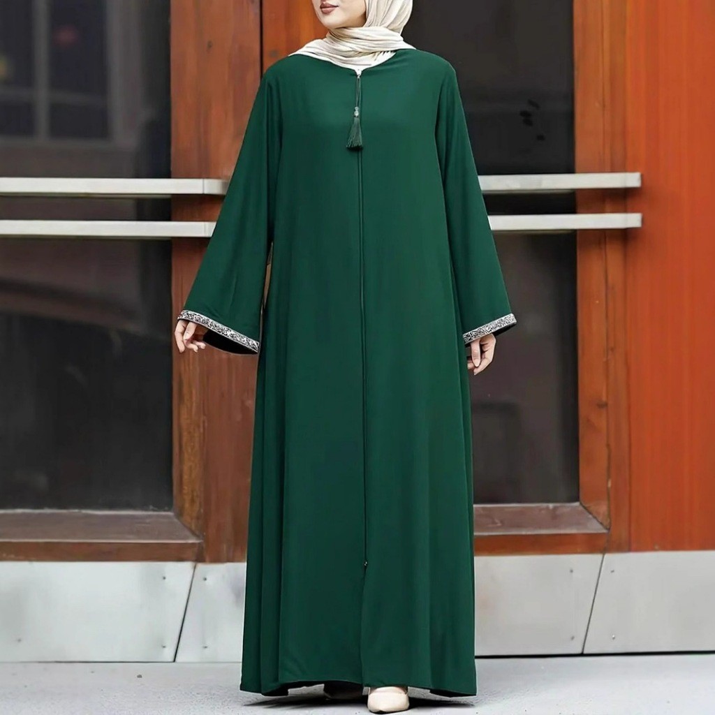 emerald green dress matching suit Luxury Dubai muslim Sage Green Mermaid Cape Sleeves Beaded Satin Luxury Evening Dresses Gowns for Women Party LA72413 Sage Green / 12 main image 1