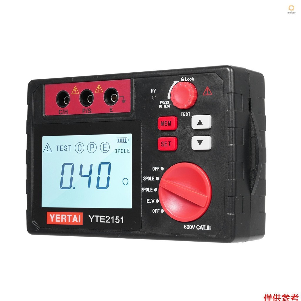 YERTAI YTE2151 Digital Earth Tester 2000Ω Insulation Resistance ...
